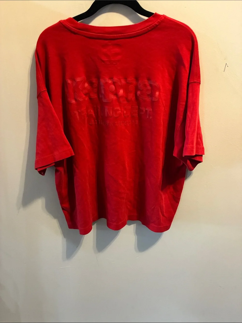 Kappa Red Oversized Short Sleeve Tee with Embroidered Logo